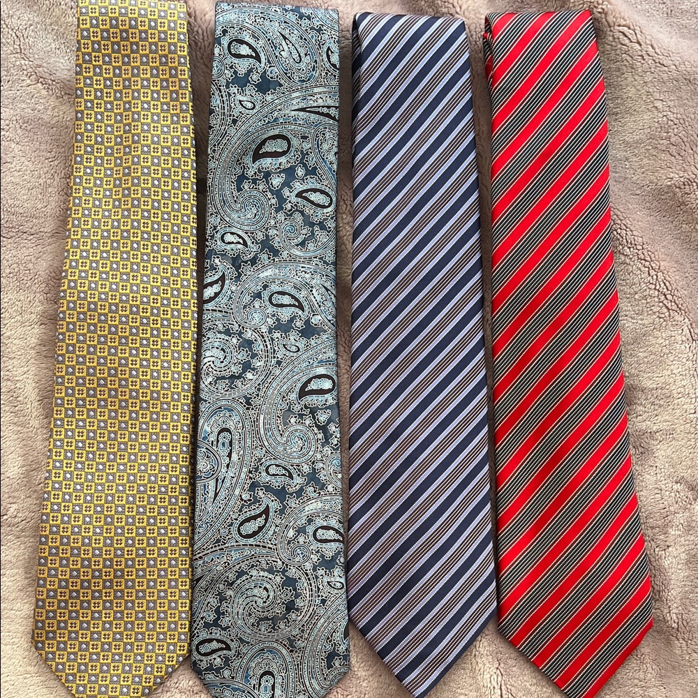 Ermenegildo Zegna Yellow, Blue, Purple and Red Tie Set
